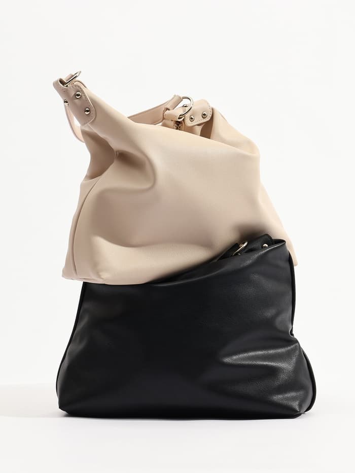 Сумка - мешок женская TEXTURA, на молнии, 32×11×32 см, бежевая