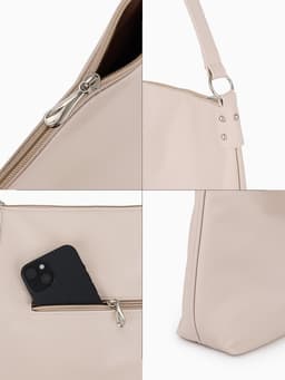 Сумка - мешок женская TEXTURA, на молнии, 32×11×32 см, бежевая