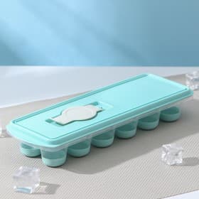 Форма для льда IDEA «Капля», 25×8.5×4 см, с крышкой и клапаном, аквамарин