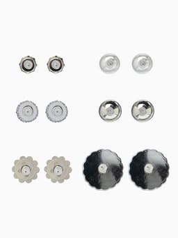 Пусеты 6 пар «Жемчужные», планеты, бело-синие в серебре