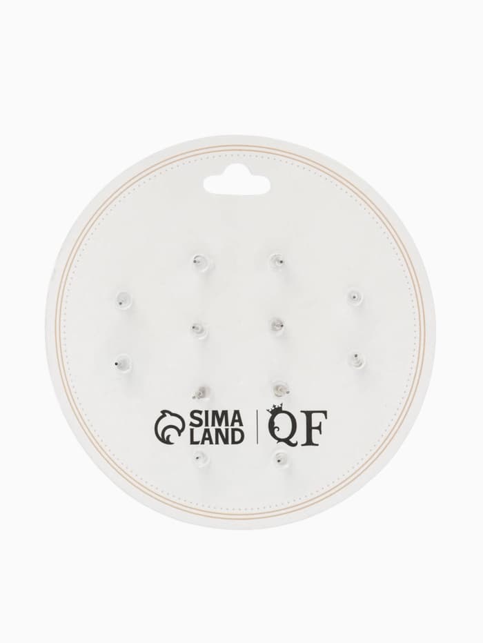 Пусеты 6 пар «Жемчужные», планеты, бело-синие в серебре