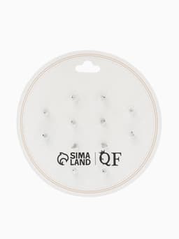 Пусеты 6 пар «Жемчужные», планеты, бело-синие в серебре