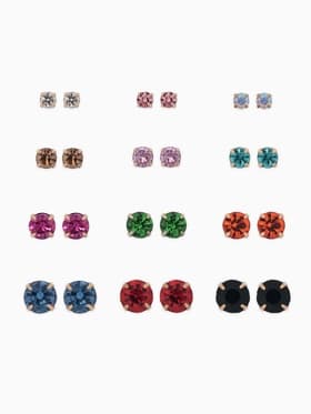 Серьги пусеты 12 пар «Фантазия», маленькие d=3-6 мм, цветные в золоте