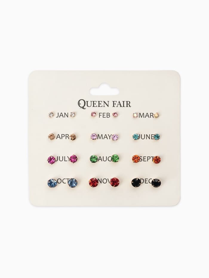 Серьги пусеты 12 пар «Фантазия», маленькие d=3-6 мм, цветные в золоте