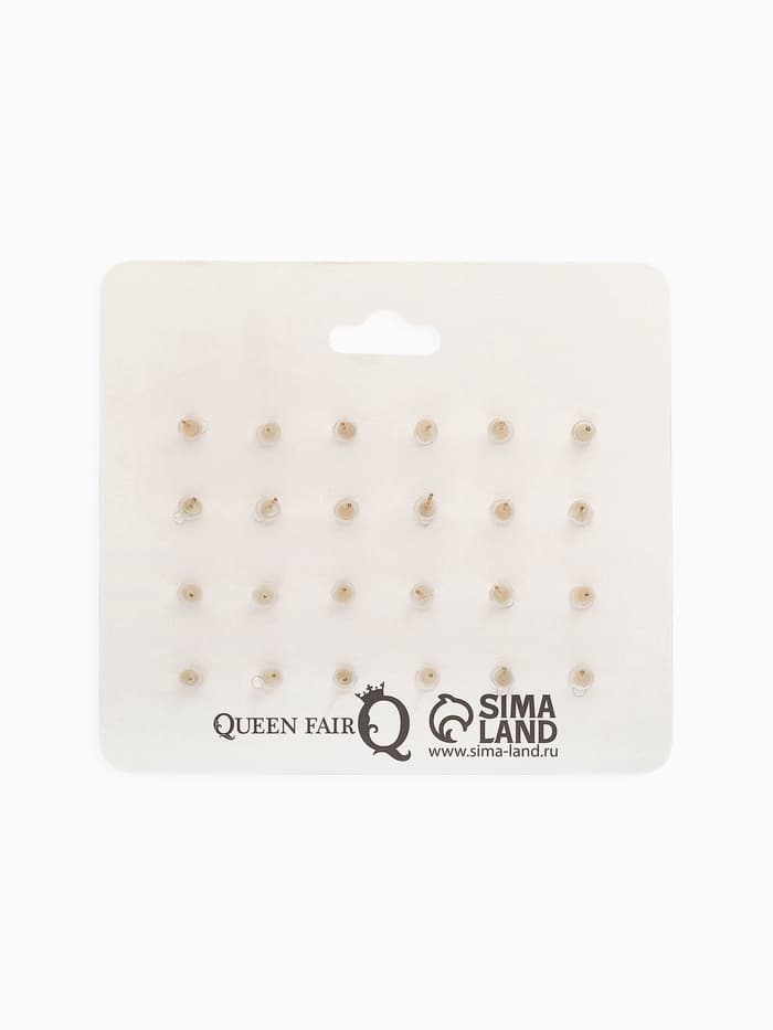 Серьги пусеты 12 пар «Фантазия», маленькие d=3-6 мм, цветные в золоте