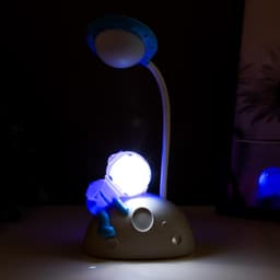 Настольная лампа «Космонавт на луне» LED 3 Вт USB АКБ бело-синий 11.5×7.5×28 см
