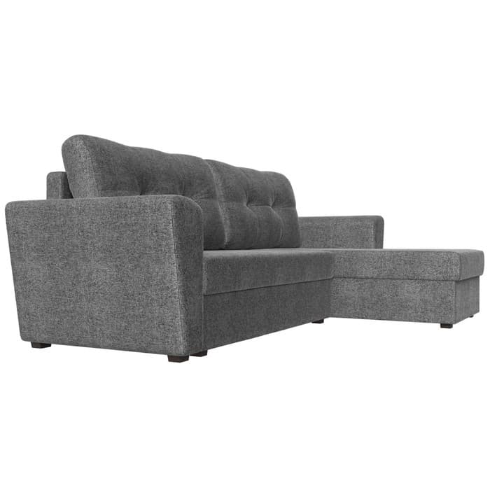 Угловой диван «Амстердам лайт», еврокнижка, правый угол, рогожка, цвет серый