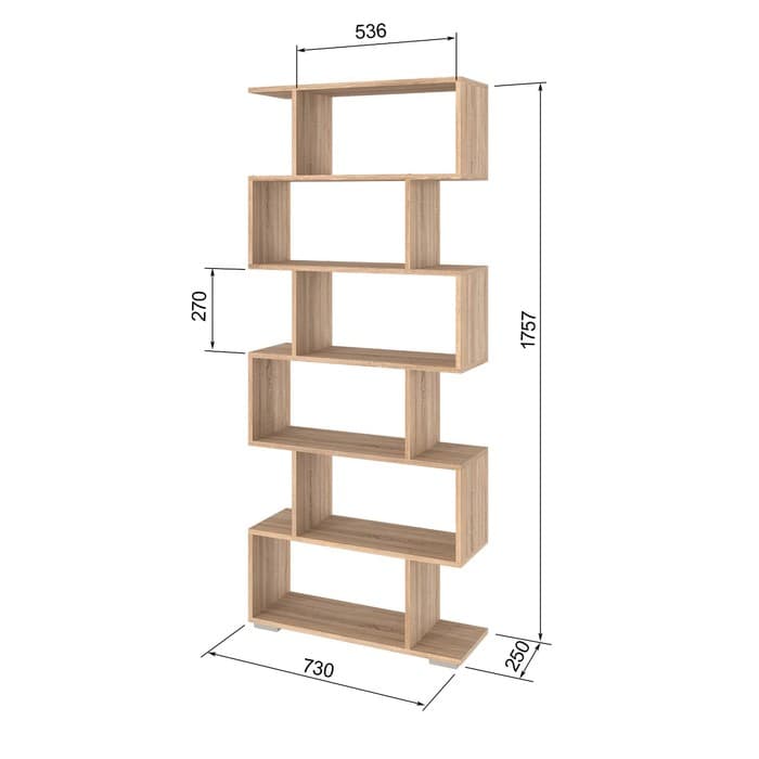 Стеллаж «Нордик», 730×250×1750 мм, цвет дуб сонома