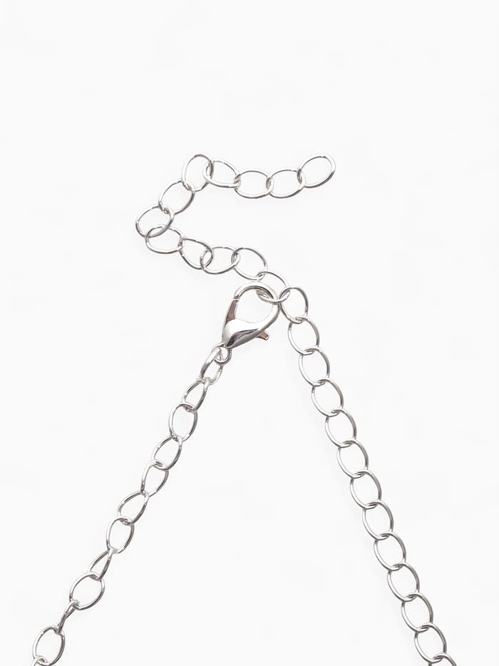 Набор 2 предмета: серьги, колье «Листопад», утончённый ромб, цвет бело-изумрудный в серебре, 32 см