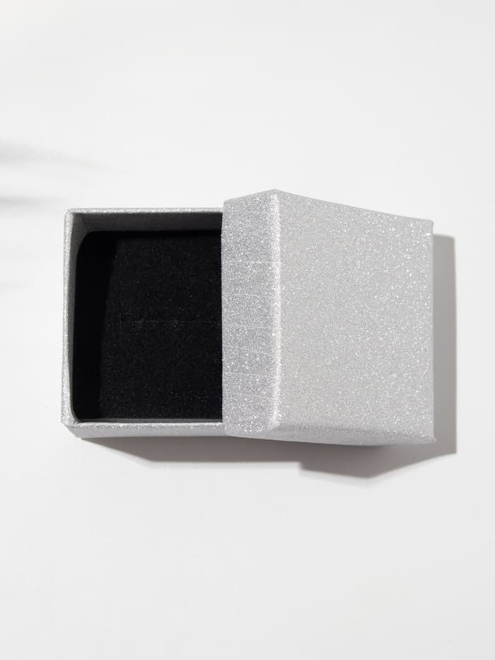 Коробочка подарочная под серьги, кольцо «Блеск», 5×5 см, (полезная часть 4.5×4.5 см), цвет серебро