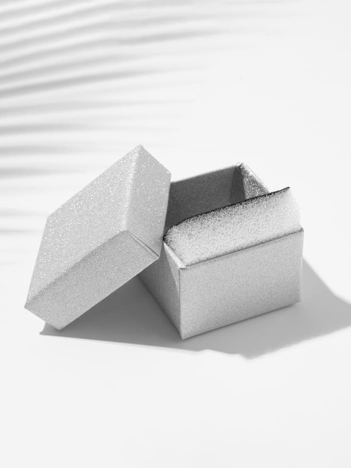 Коробочка подарочная под серьги, кольцо «Блеск», 5×5 см, (полезная часть 4.5×4.5 см), цвет серебро