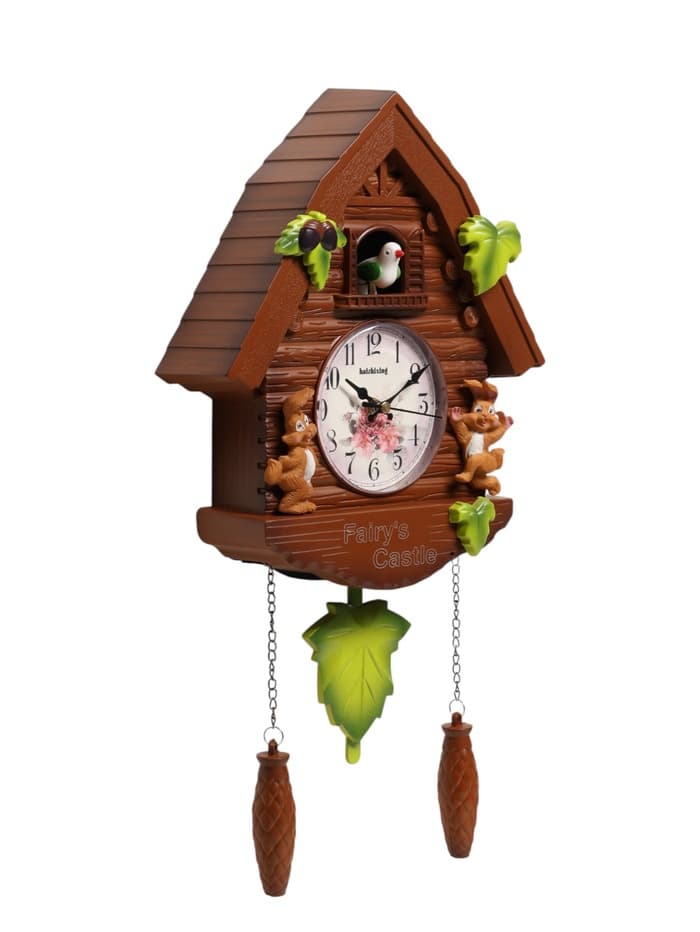 Часы настенные «Зайки», с кукушкой, плавный ход, 30×26 см, циферблат d=10 см