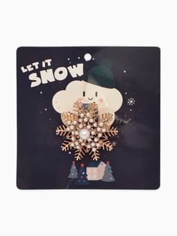 Брошь «Снежинка с жемчугом», белая в золоте