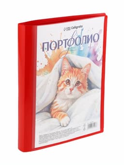 Папка-портфолио А4, Calligrata, на 4 кольцах, без вкладышей, МИКС