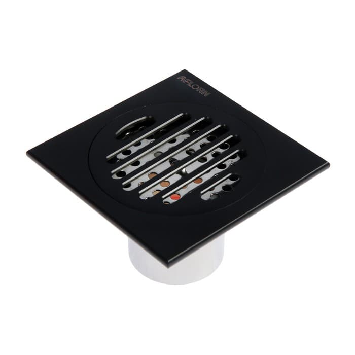 Трап AFLORN AF10510F-10, d=50 мм, вертикальный, 100×100 мм, латунь, черный