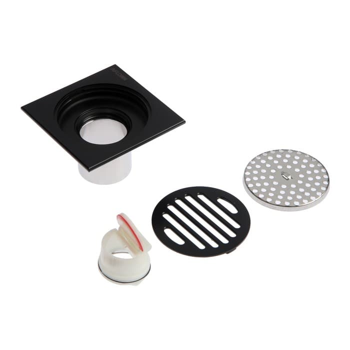 Трап AFLORN AF10510F-10, d=50 мм, вертикальный, 100×100 мм, латунь, черный