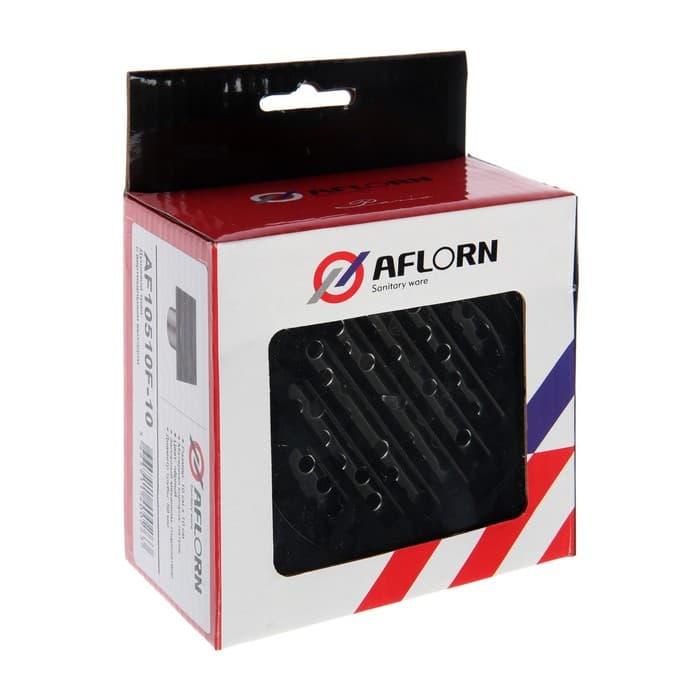 Трап AFLORN AF10510F-10, d=50 мм, вертикальный, 100×100 мм, латунь, черный