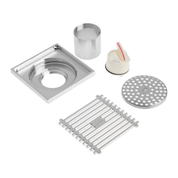 Трап AFLORN AF10610-10, d=50 мм, вертикальный, 100×100 мм, латунь, хром