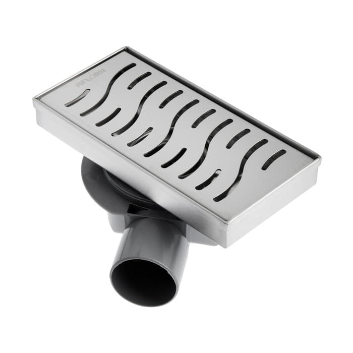 Трап AFLORN AF20410-20, d=50 мм, горизонтальный, с фланцем своб.вращением 360°,100×200 мм, нерж.сталь