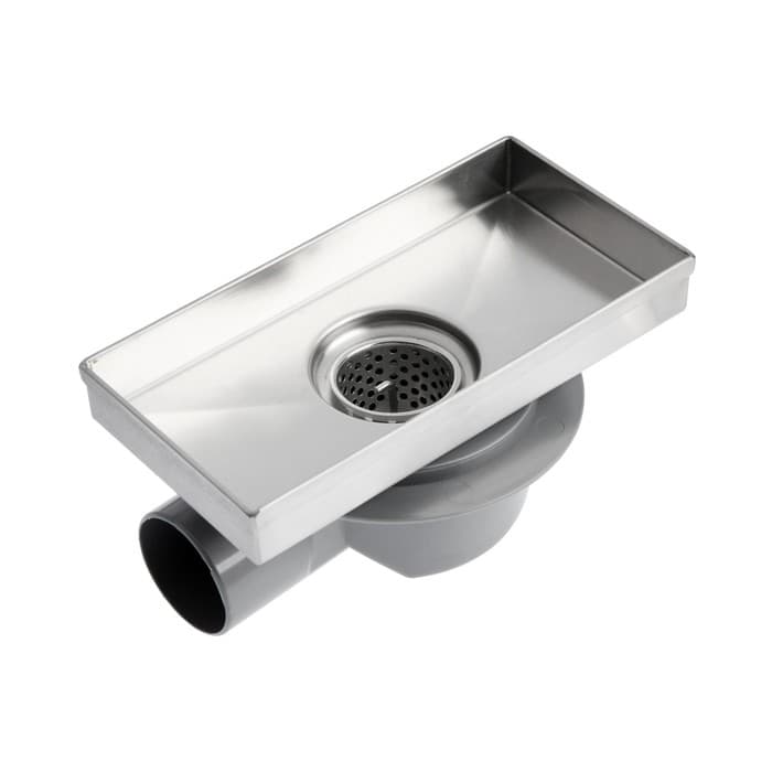 Трап AFLORN AF20410-20, d=50 мм, горизонтальный, с фланцем своб.вращением 360°,100×200 мм, нерж.сталь