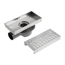 Трап AFLORN AF20410-20, d=50 мм, горизонтальный, с фланцем своб.вращением 360°,100×200 мм, нерж.сталь