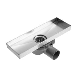 Трап AFLORN AF20410-30, d=50 мм, горизонтальный, с фланцем своб.вращением 360°,100×300 мм, нерж.сталь