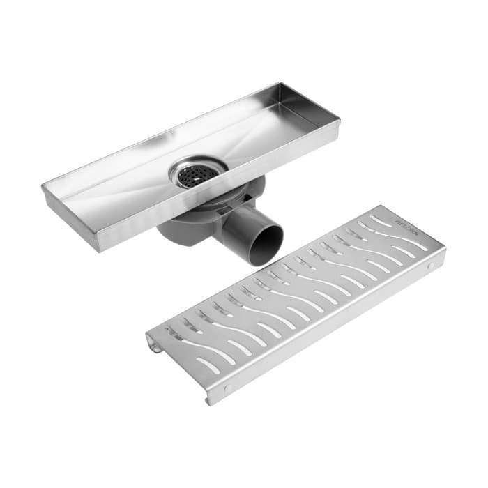 Трап AFLORN AF20410-30, d=50 мм, горизонтальный, с фланцем своб.вращением 360°,100×300 мм, нерж.сталь