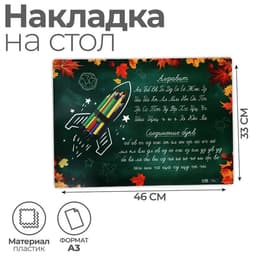 Накладка на стол пластиковая А3 (460×330 мм), Calligrata «Пиши правильно. Письмо», 430 мкм, обучающая