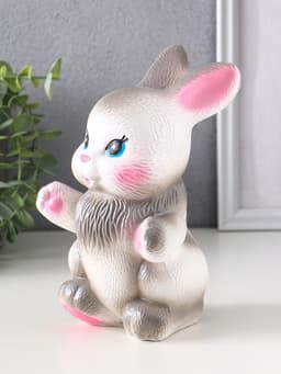 Копилка для денег «Радостный заяц», гипс, серый, 21 см