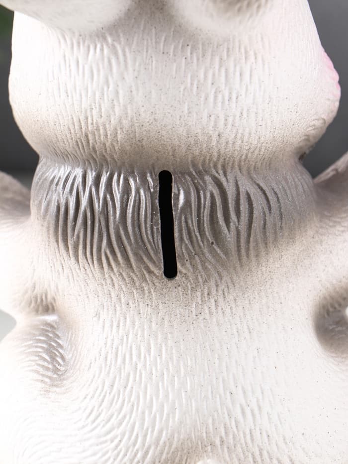 Копилка для денег «Радостный заяц», гипс, серый, 21 см