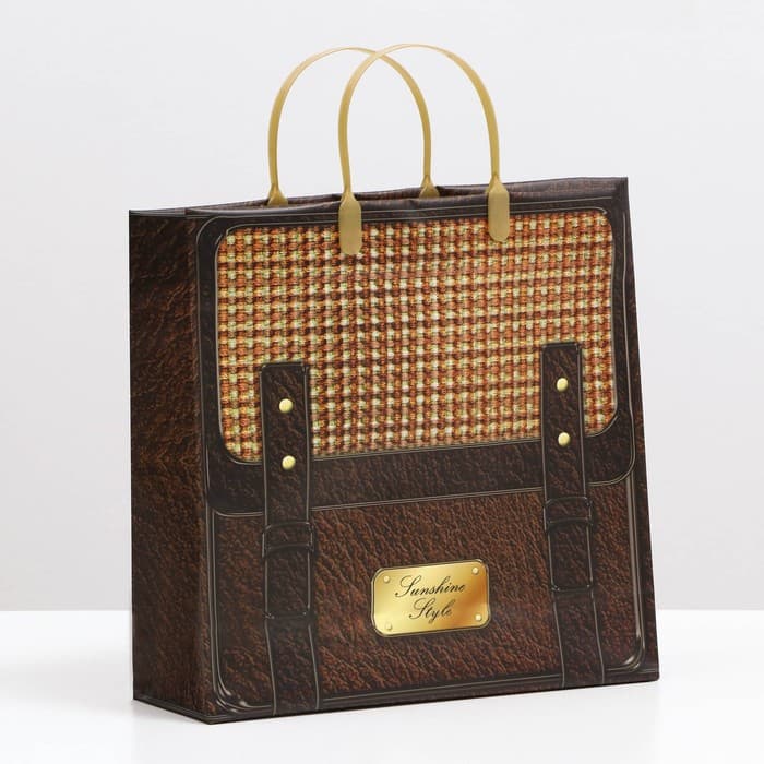 Пакет «Портфель», мягкий пластик, 30×30 см, 120 мкм