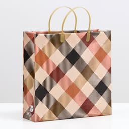 Пакет «Бежевый в клетку», мягкий пластик, 30×30 см, 120 мкм