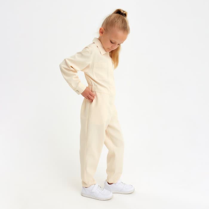Комбинезон для девочки MINAKU: Casual collection KIDS, бежевый, рост 152 см