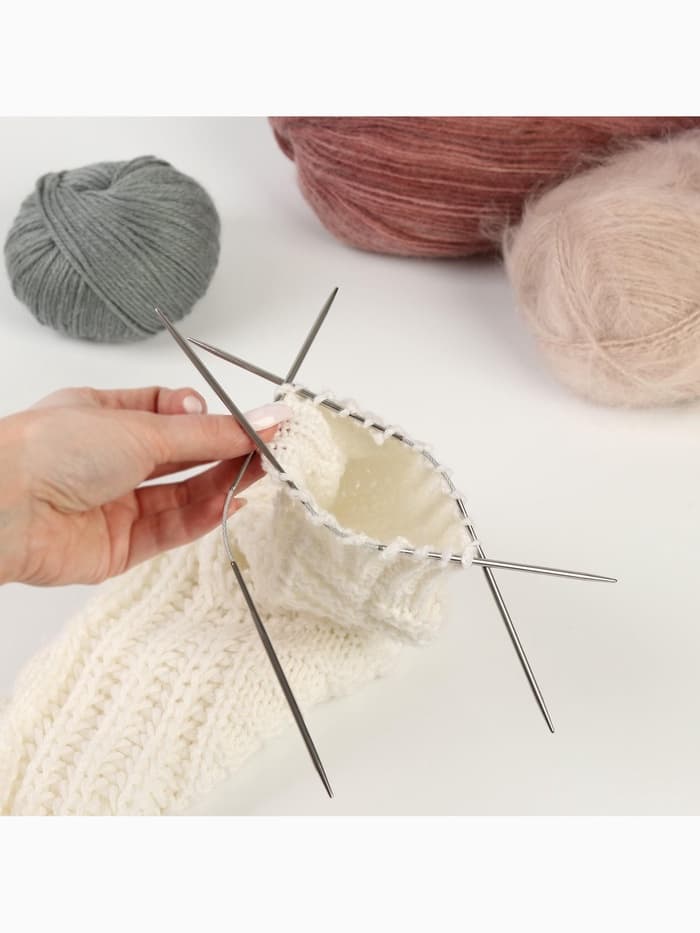 Спицы для вязания, чулочные, гибкие, d=4.5 мм, 21 см, 3 шт.