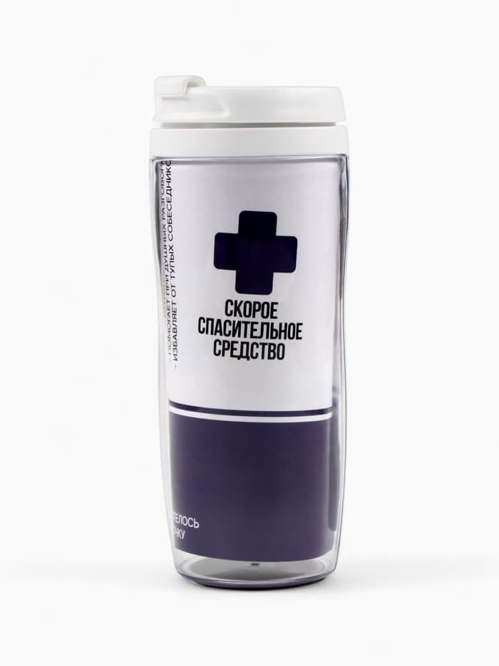 Подарочный набор гифтбокс «Аптечка»: чай, драже, шоколад, термостакан, леденец