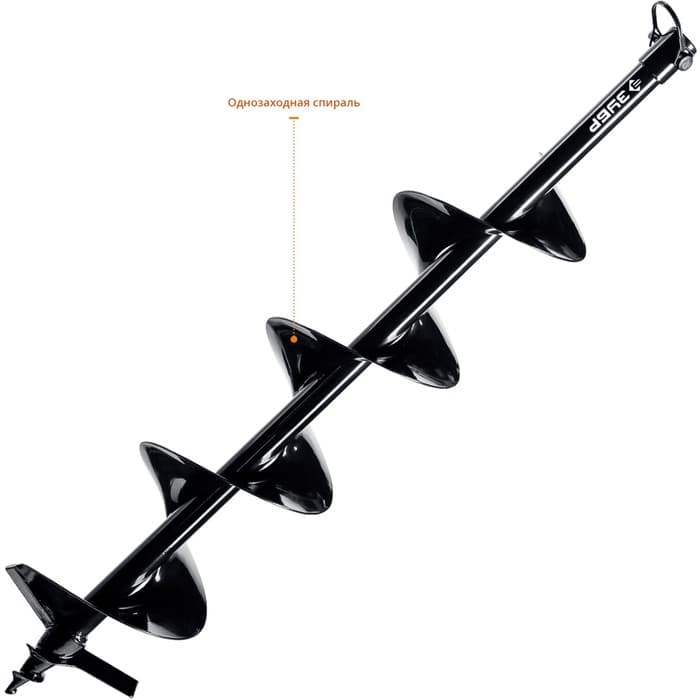 Шнек для грунта ЗУБР W-7051-15, к мотобуру МБ1-200Н, 150×800 мм, соединение 20 мм, сталь 65 Г