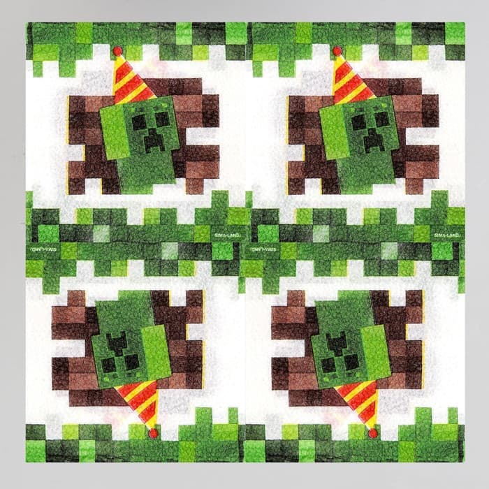 Салфетки бумажные «Пиксели», 24×24 см, 20 шт.