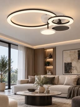 Люстра с пультом BayerLux «Ринго», 4хLED, 100 Вт, 3000-6000К, чёрная, 60×50×10.5 см