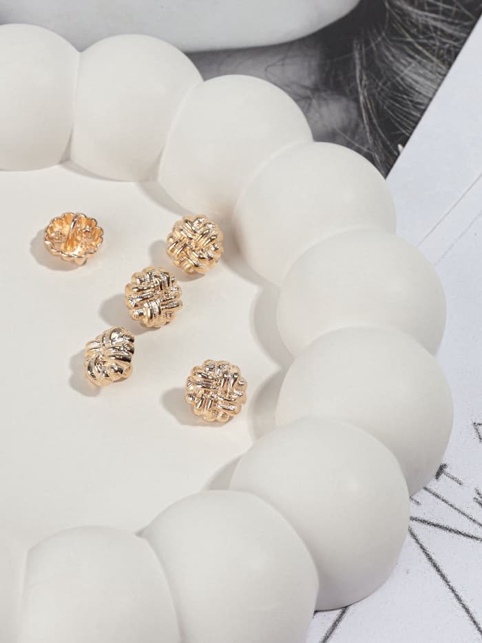 Пуговицы на ножке, металлические, d=11 мм, набор 5 шт., цвет золотой