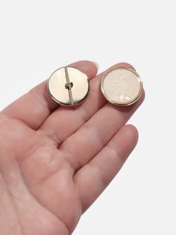 Пуговицы на ножке, металлические, d=25 мм, набор 2 шт., цвет золотой, розовый кварц