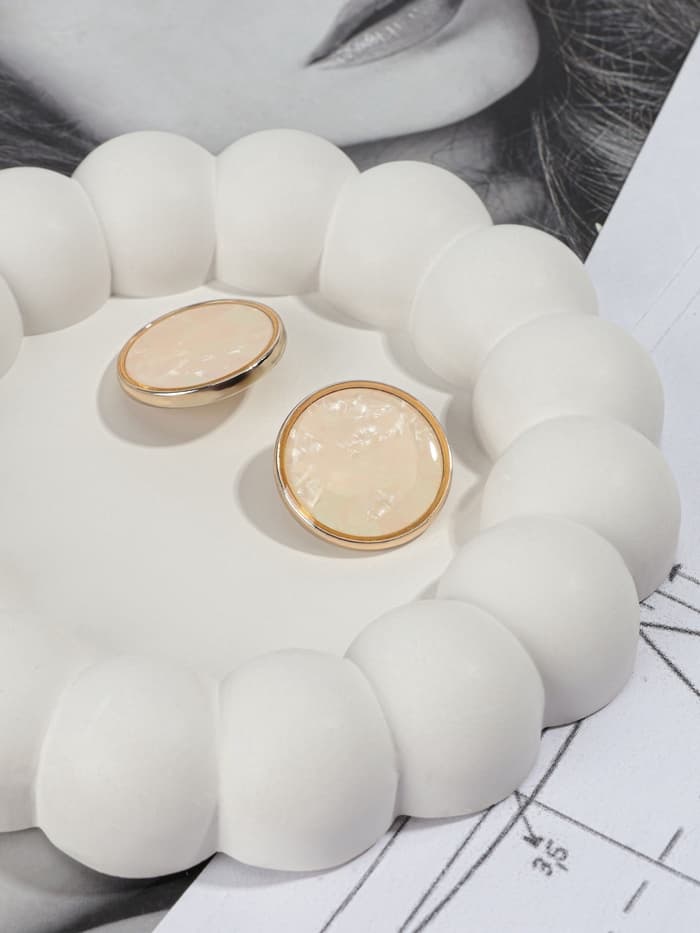 Пуговицы на ножке, металлические, d=25 мм, набор 2 шт., цвет золотой, розовый кварц