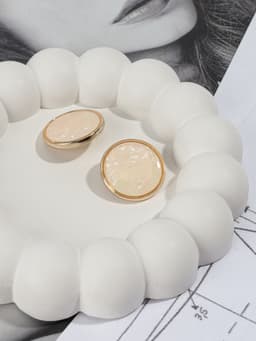 Пуговицы на ножке, металлические, d=25 мм, набор 2 шт., цвет золотой, розовый кварц