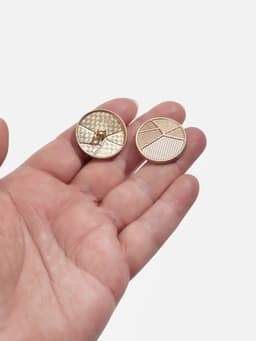 Пуговицы на ножке, металлические, «Геометрия», d=25 мм, набор 5 шт., цвет золотой