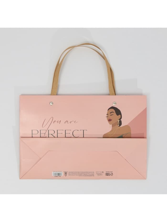 Пакет подарочный, упаковка, «Ты идеальна», 30×20×10 см