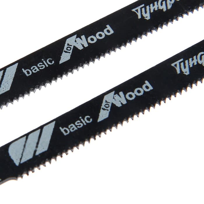 Пилки для лобзиков ТУНДРА, по дереву, прямой рез, HCS, 50/75×1.2 мм, 2 шт.