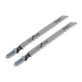 Пилки для лобзиков ТУНДРА, по дереву, чистый прямой рез, HCS, 75/100×2.5 мм, 2 шт.