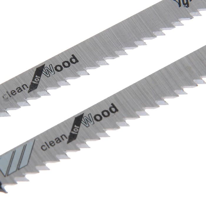 Пилки для лобзиков ТУНДРА, по дереву, чистый прямой рез, HCS, 75/100×2.5 мм, 2 шт.