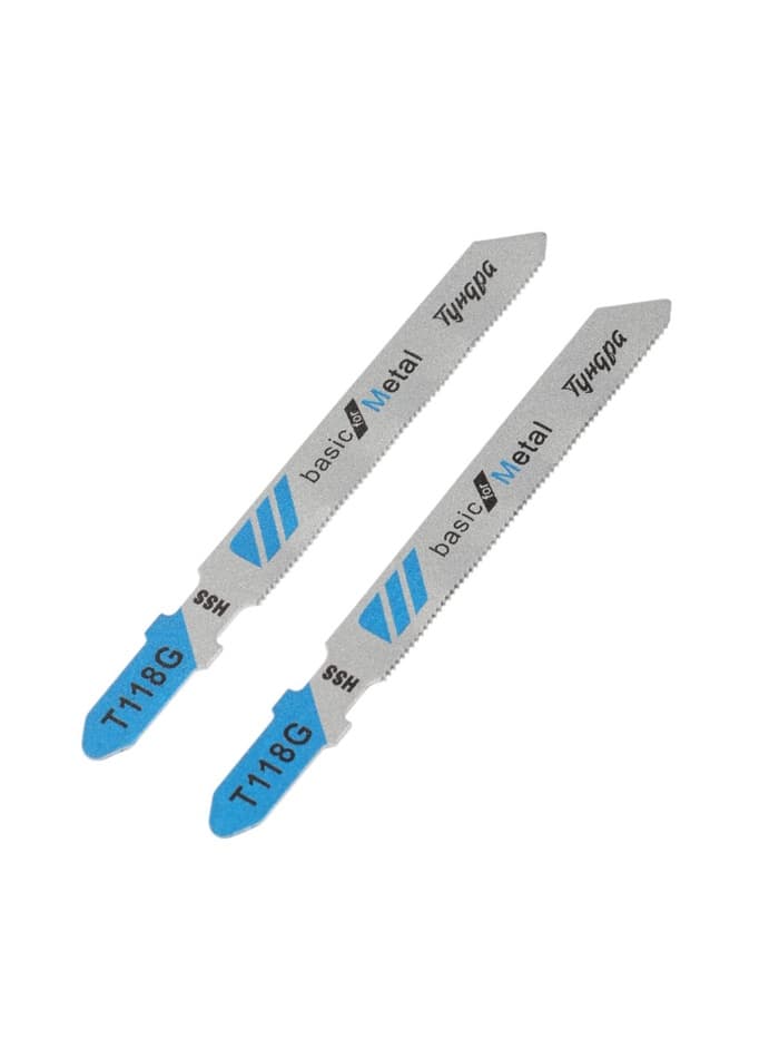 Пилки для лобзиков ТУНДРА, по металлу, прямой рез, HSS, 50/75×0.8 мм, 2 шт.