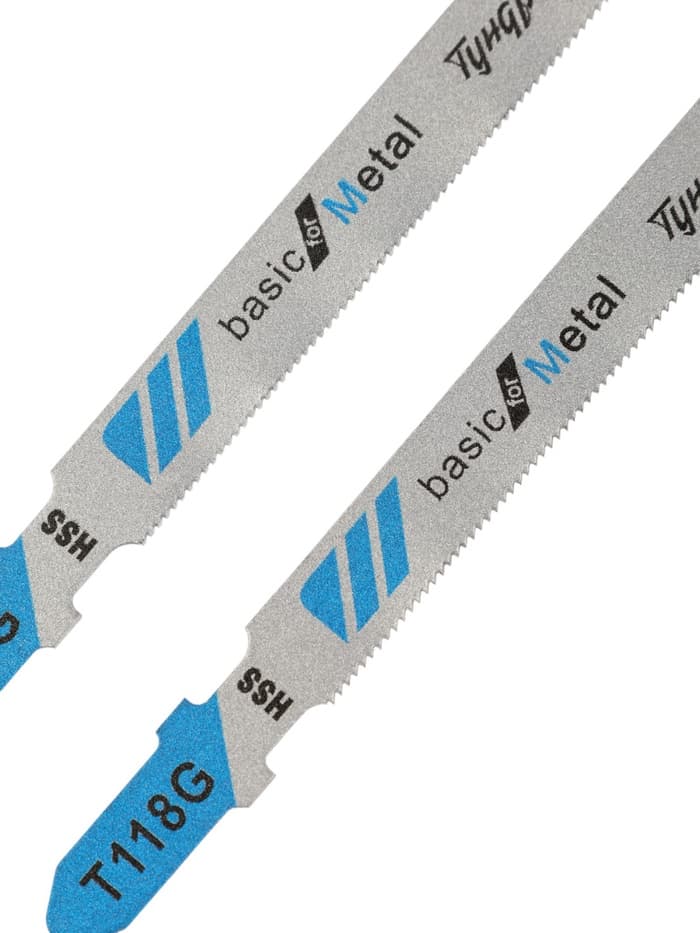 Пилки для лобзиков ТУНДРА, по металлу, прямой рез, HSS, 50/75×0.8 мм, 2 шт.