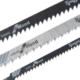 Набор пилок для лобзиков ТУНДРА, по дереву, прямой, фигурный и быстрый рез, HCS, 3 шт.